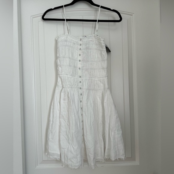 NWT Rita Ora X Primark White Button Front Dress Mini Stretchy Top Size XS - Picture 2 of 9